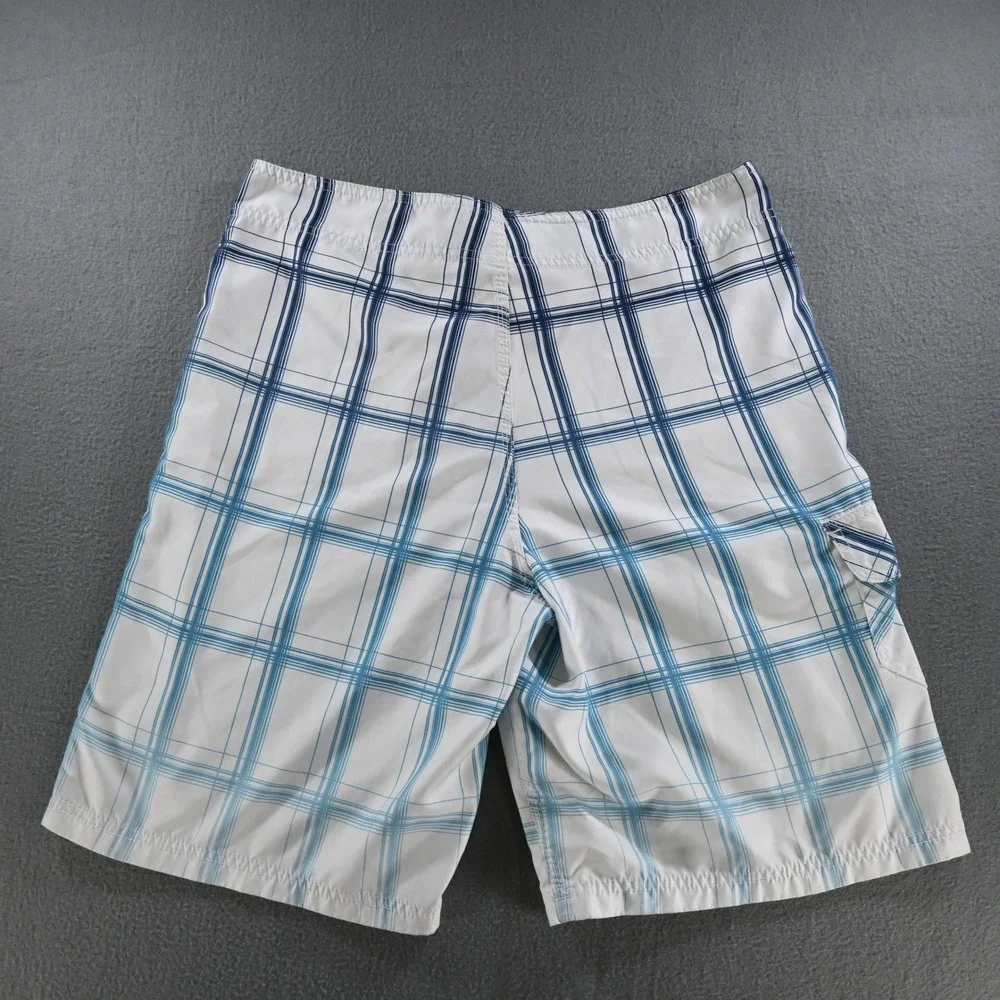 Hurley Mens MB04PRG Plaid Board Shorts Size 32 Blue White